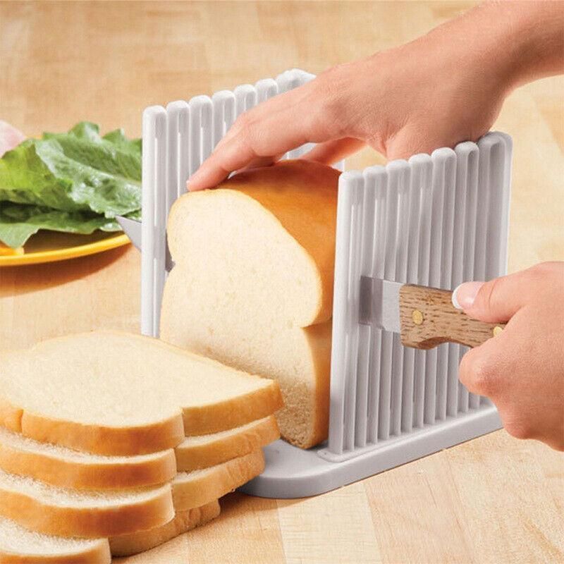 Bread Slicer Cutting Guide for Toast Sandwich with Adjustable Thickness Foldable