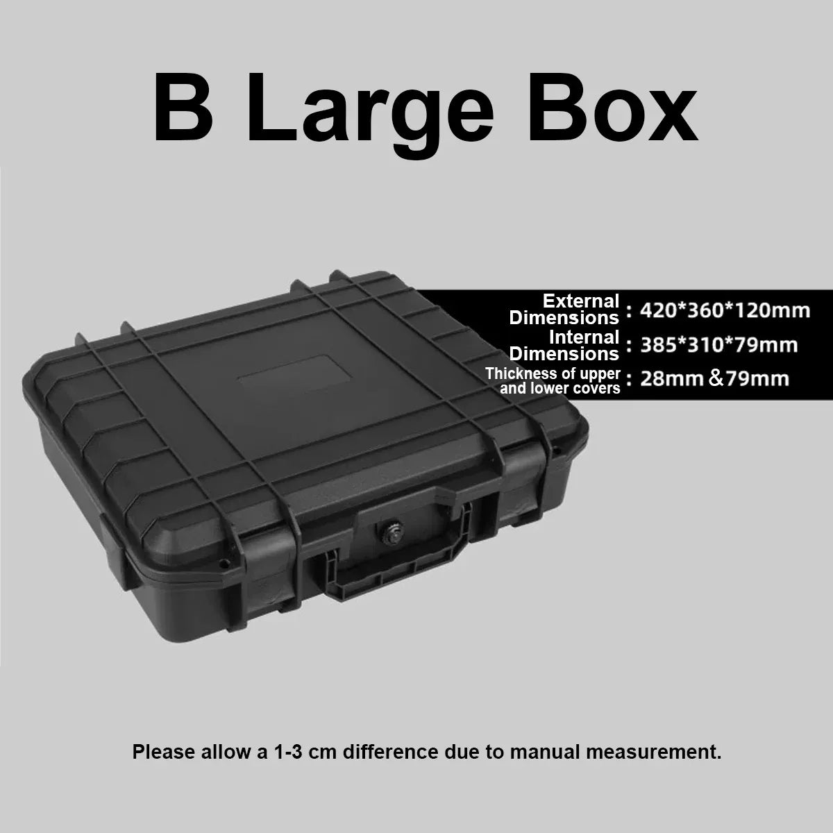 2 Sizes Plastic Equipment Box Portable Power Storage Customized Watch Toolbox - B Large Box