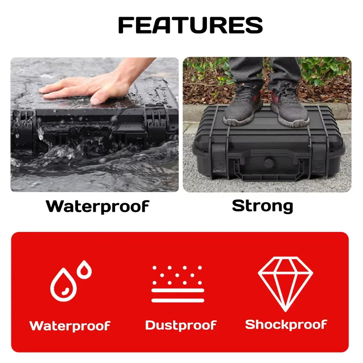 2 Sizes Plastic Equipment Box Portable Power Storage Customized Watch Toolbox - A Small Box