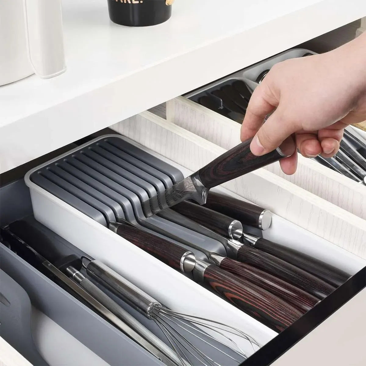 Drawer Dividers Kitchen Knife Organizer Storage Rack Holder Tray Utensil Insert