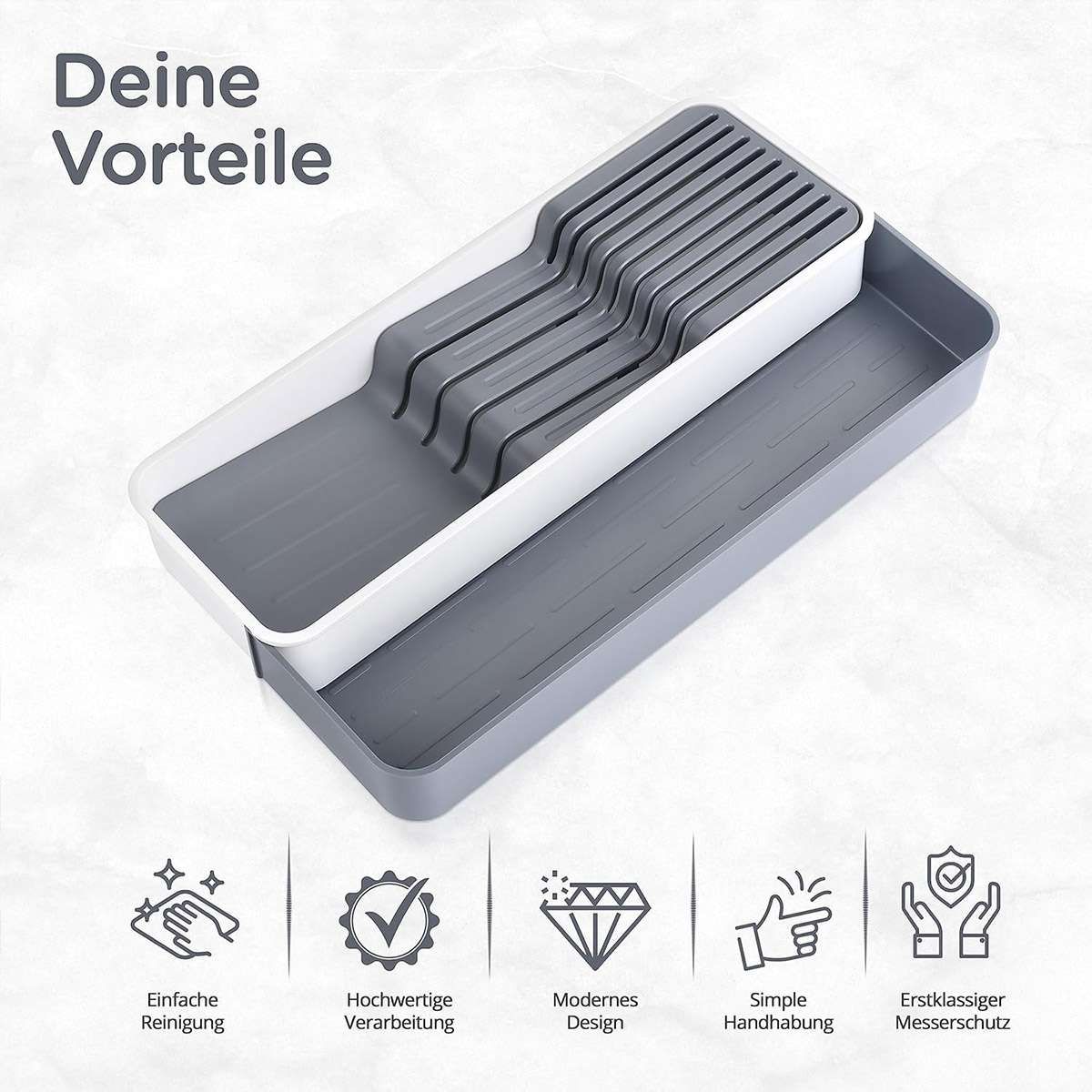 Drawer Dividers Kitchen Knife Organizer Storage Rack Holder Tray Utensil Insert
