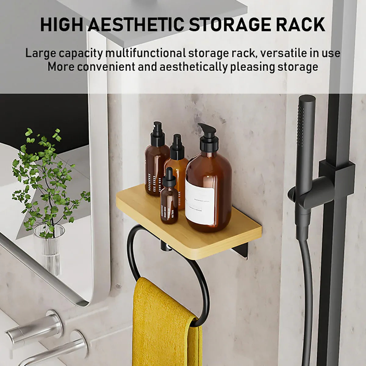 Towel Rack for Bathroom Shower Wall Mounted Rustproof Space Saving Durable