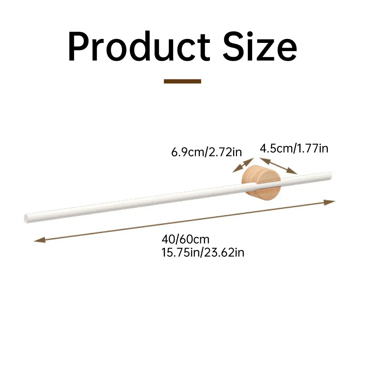 Minimalist Adjustable No-Drill Extendable Towel Rail for Bathroom Home Organizer - 40cm