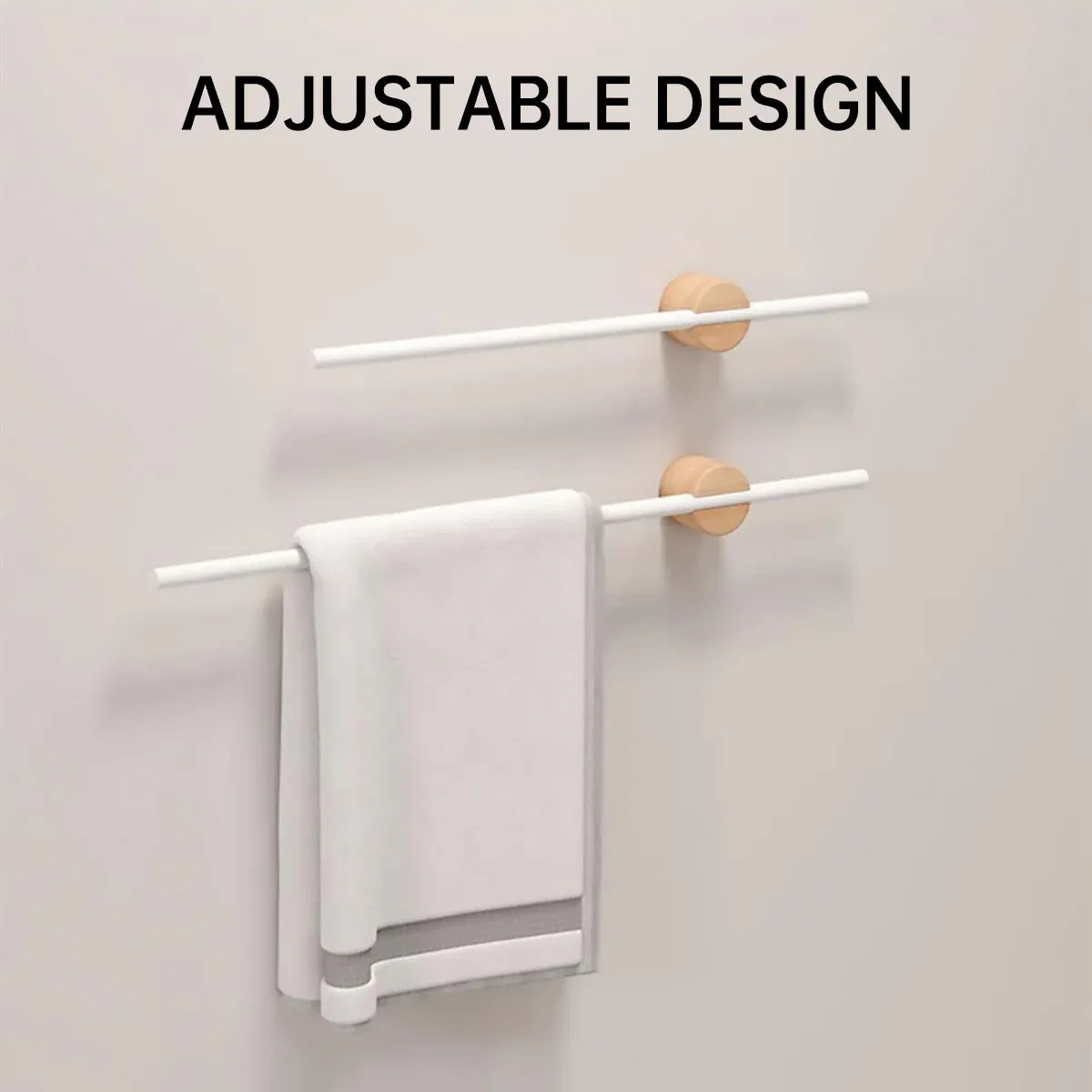 Minimalist Adjustable No-Drill Extendable Towel Rail for Bathroom Home Organizer - 40cm