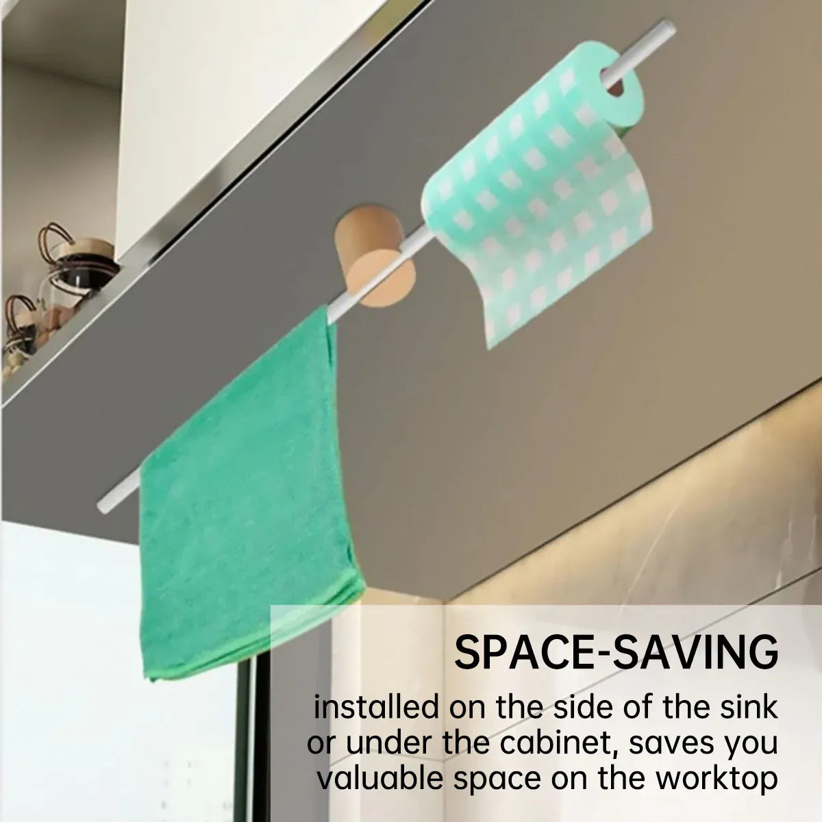 Minimalist Adjustable No-Drill Extendable Towel Rail for Bathroom Home Organizer - 60cm
