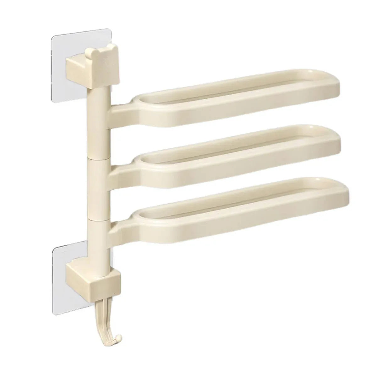 Punch-free Towel Rack Basic Model Rotatable Multi-rod Bathroom Toilet Towel Hang - White