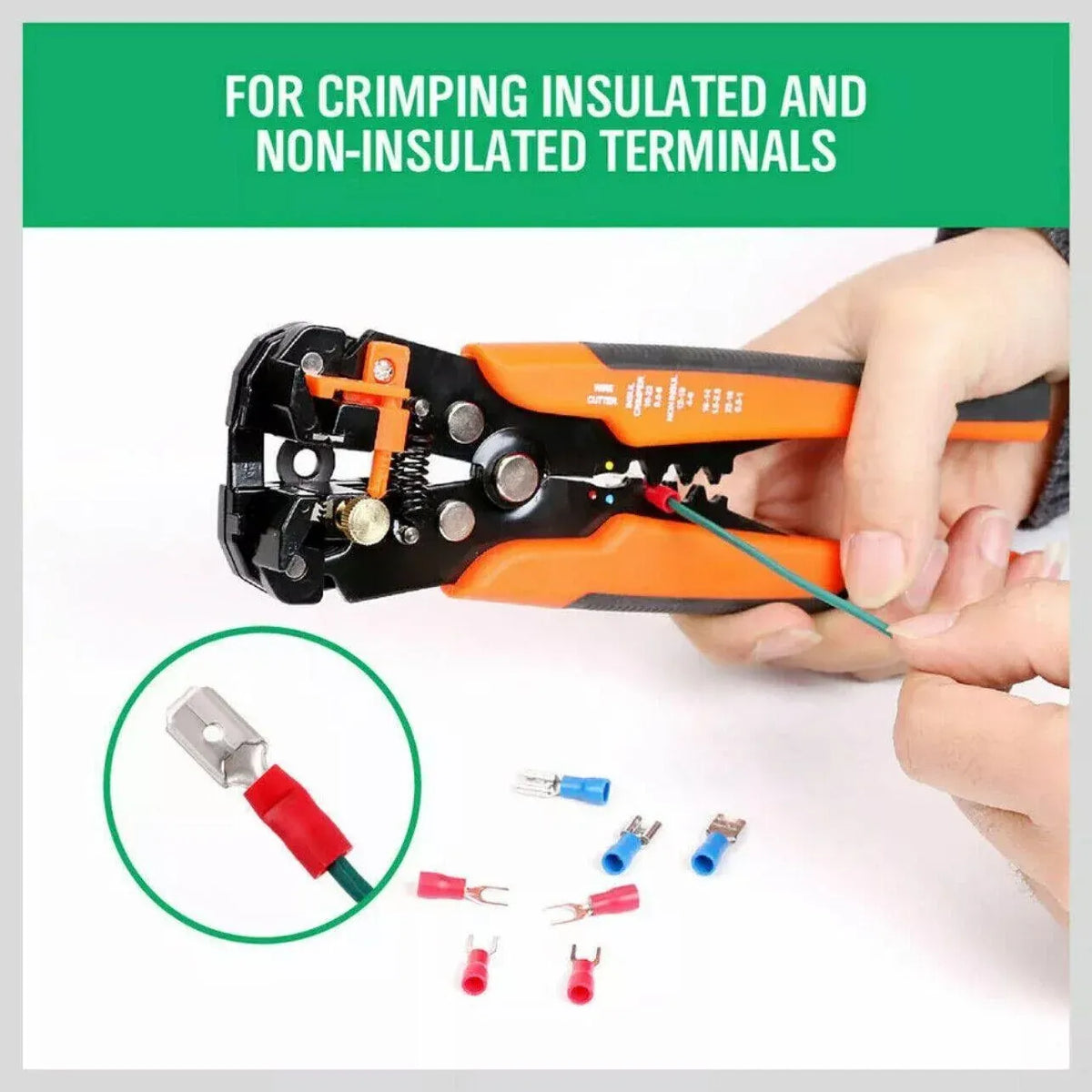 Automatic Wire Cutter Stripper Pliers Electrical Cable Crimper Terminal Tool Au - Orange