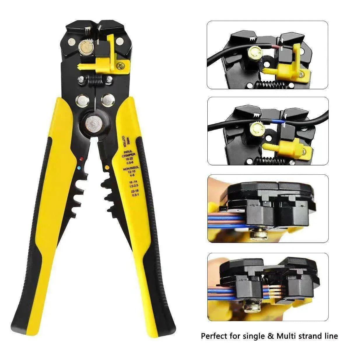 Automatic Wire Cutter Stripper Pliers Electrical Cable Crimper Terminal Tool Au - Orange