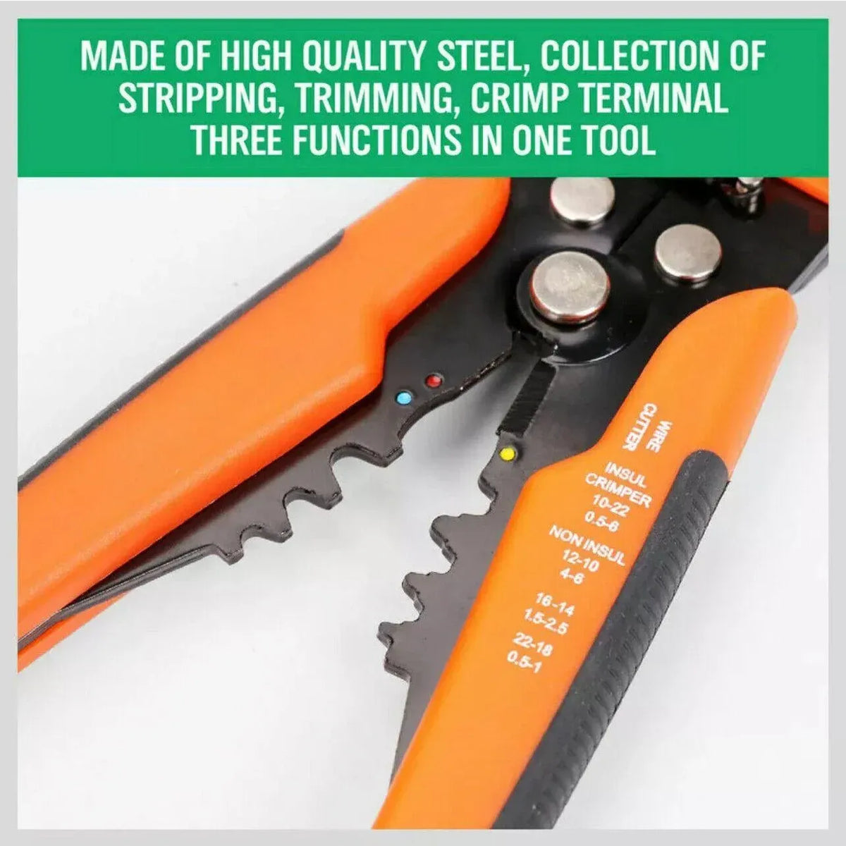 Automatic Wire Cutter Stripper Pliers Electrical Cable Crimper Terminal Tool Au - Orange