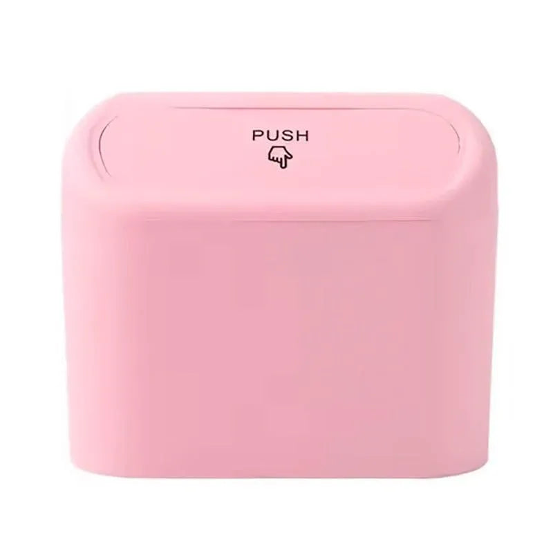 Car Wastebasket Door Mounted Multifunctional Storage Box Trash Bin Organizer - Pink