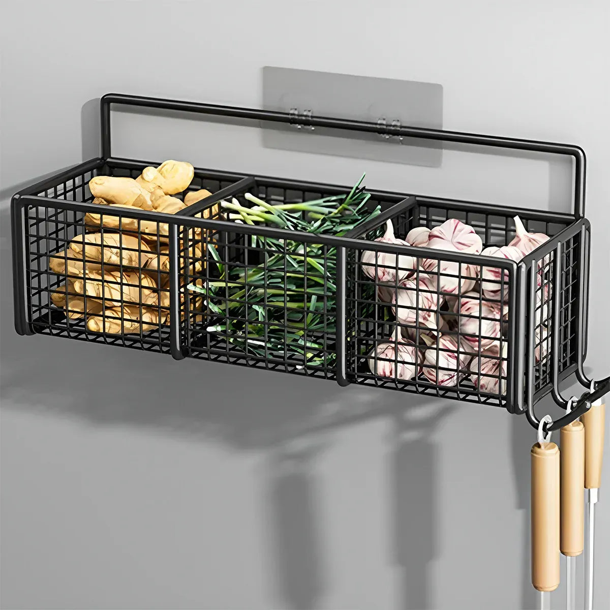 Wall Mount Storage Rack Kitchen Spice Racks Condiment Basket Bathroom Organizer
