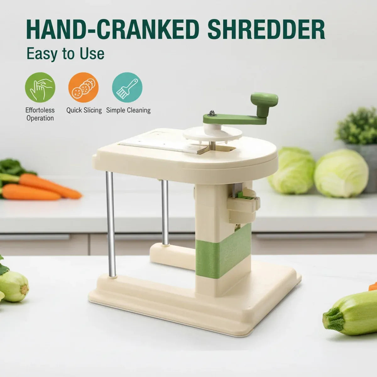 Hand Crank Vegetable Cutter Shredder Cabbage Slicer Household Grater Tool