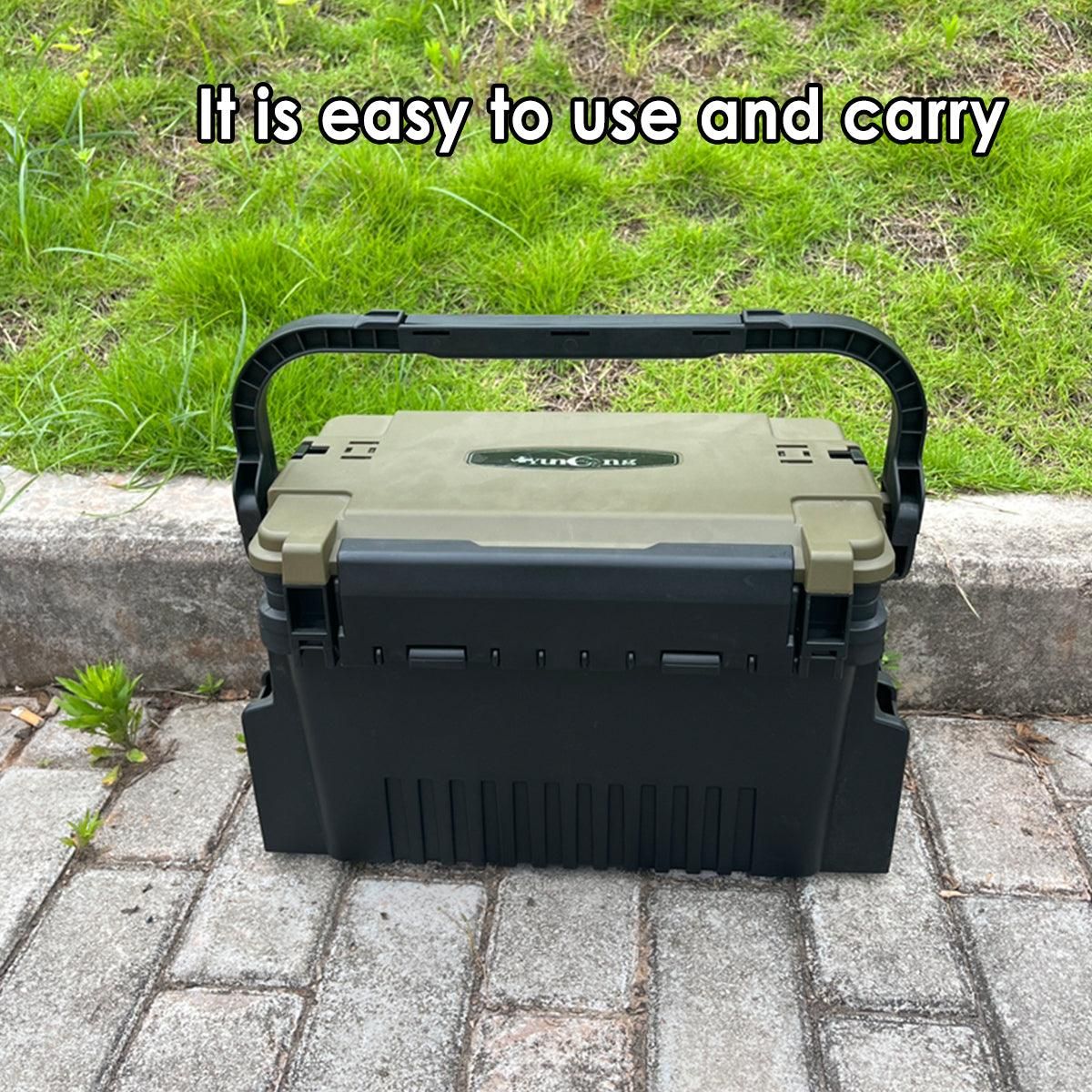 Multifunctional Fishing Tackle Box Portable Gear Storage Case Organizer Tool Box - Green