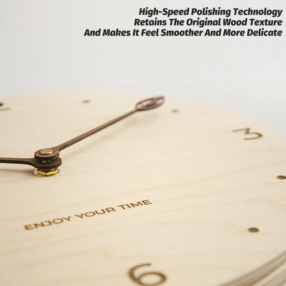 Creative Fashionable Log Wall Clock Natural Wood Colour Silent for Home Decor
