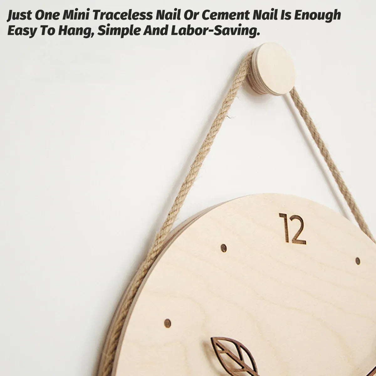 Creative Fashionable Log Wall Clock Natural Wood Colour Silent for Home Decor