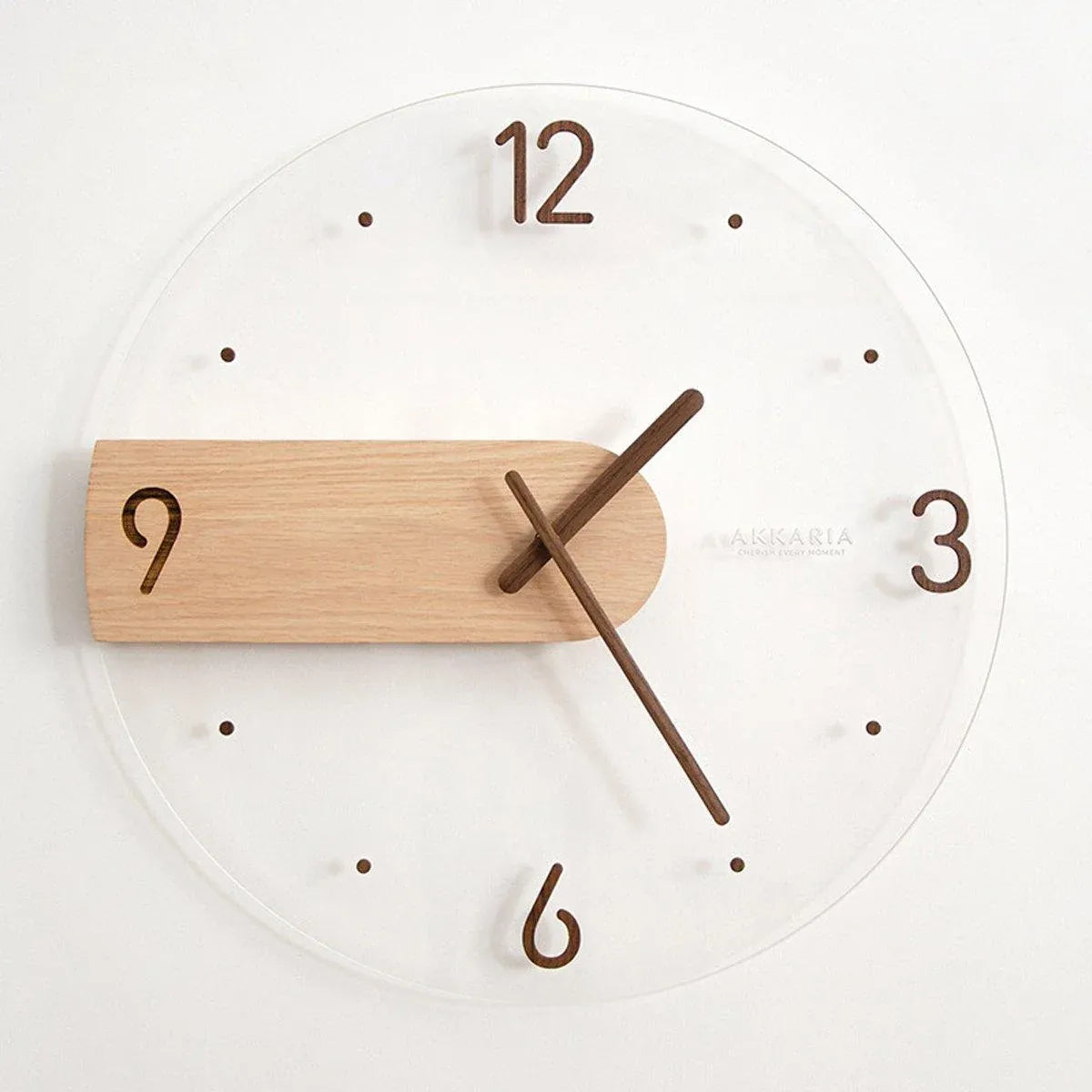 Modern Solid Wood Wall Clock Decorative Home Clock for Living Room Bedroom