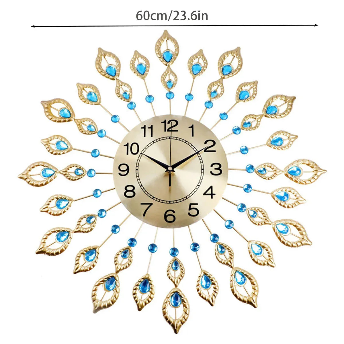 Wall Clock 60cm Large 3D Modern Crystal Luxury Round Home Decor Clock