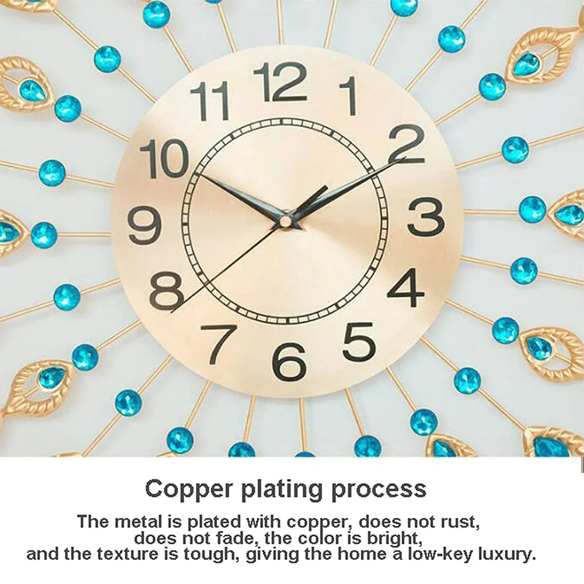 Wall Clock 60cm Large 3D Modern Crystal Luxury Round Home Decor Clock
