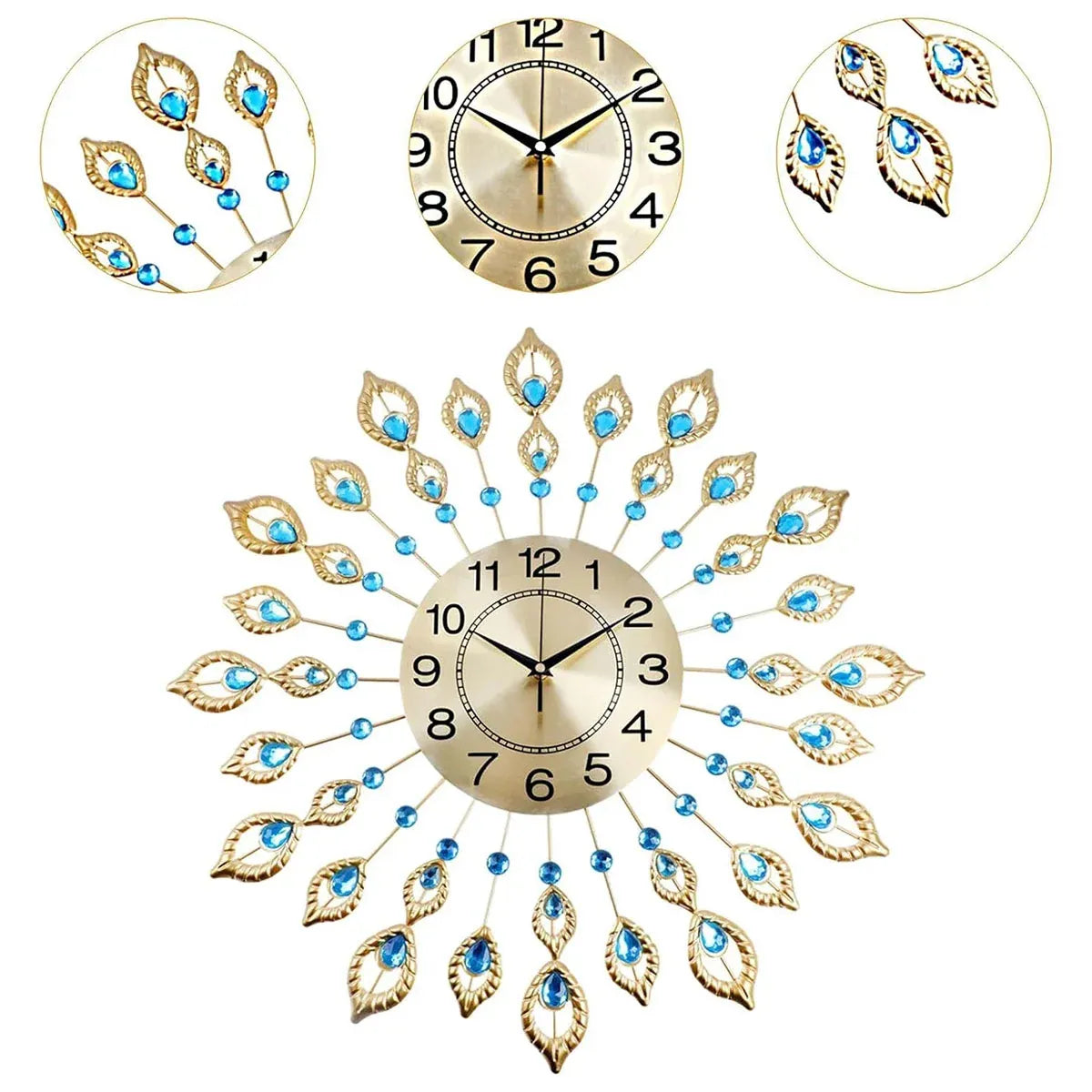 Wall Clock 60cm Large 3D Modern Crystal Luxury Round Home Decor Clock