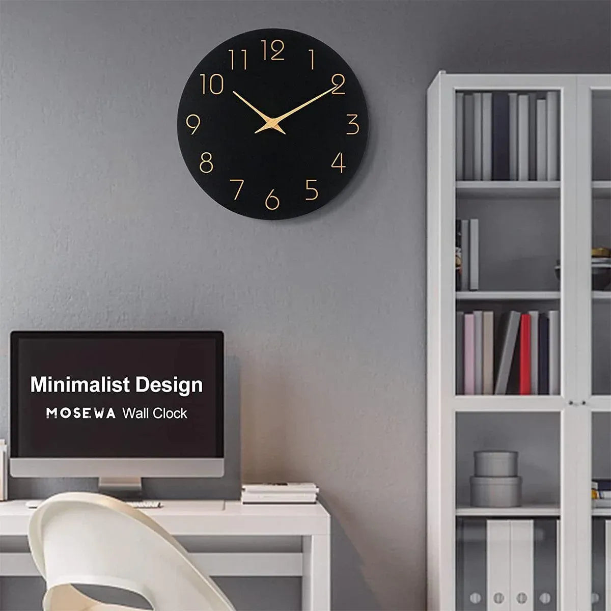 12 Inch Digital Wall Clock Simple Hanging Watch for Living Room Home Decoration - White