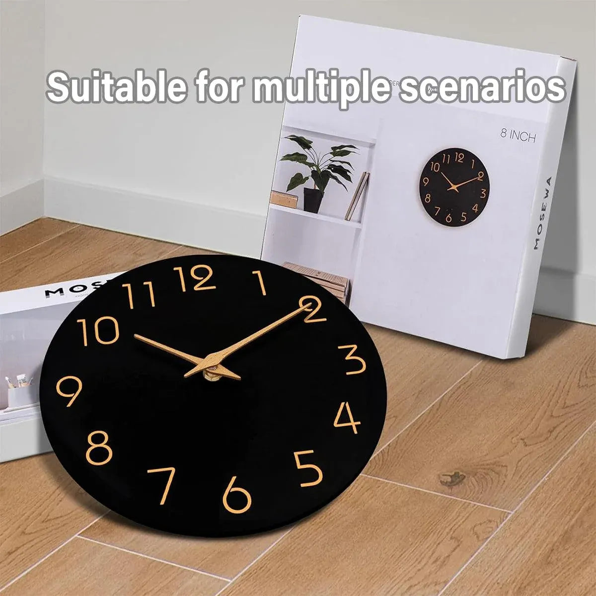 12 Inch Digital Wall Clock Simple Hanging Watch for Living Room Home Decoration - White