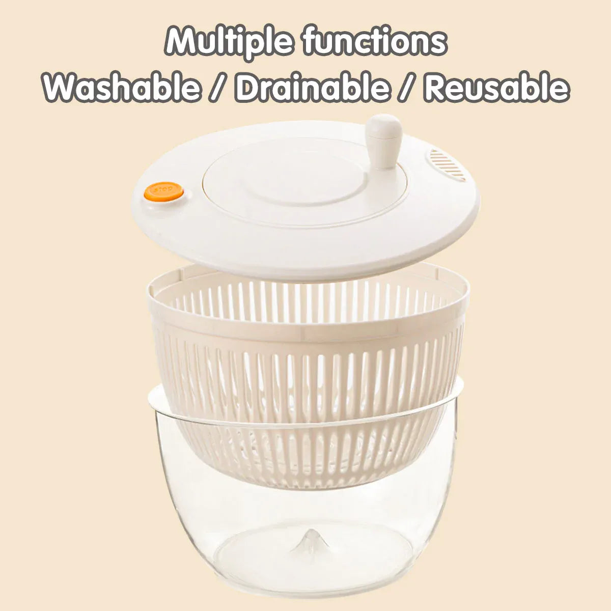 Salad Spinner Vegetable Dryer Fruit Dehydrator Multi Functional Kitchen Tool