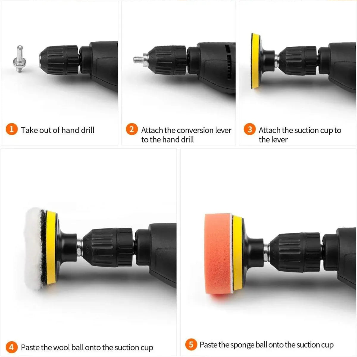 3 Inch Car Beauty Waxing Sponge Polishing Set High Density For Car Care Reusable
