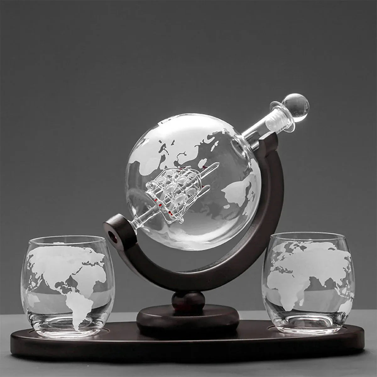 Globe Wine Decanter Glass Bottle Divider Whisky Liquor Dispenser For Home Bar