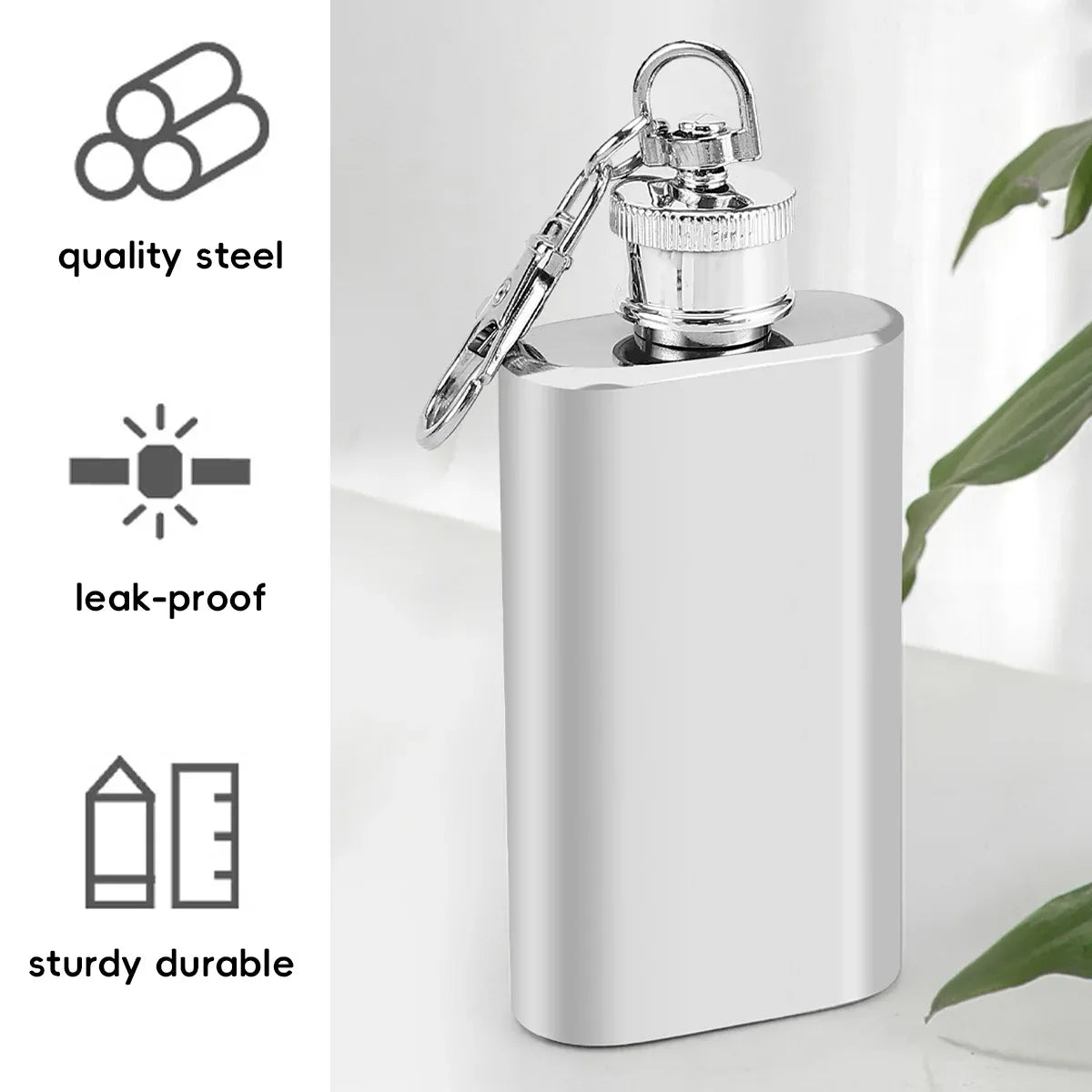 Mini Stainless Steel Hip Flask 1/2oz 3Pcs Portable Pocket Liquor Bottle Travel - 1OZ
