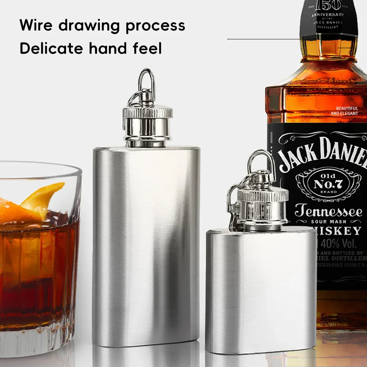 Mini Stainless Steel Hip Flask 1/2oz 3Pcs Portable Pocket Liquor Bottle Travel - 2OZ