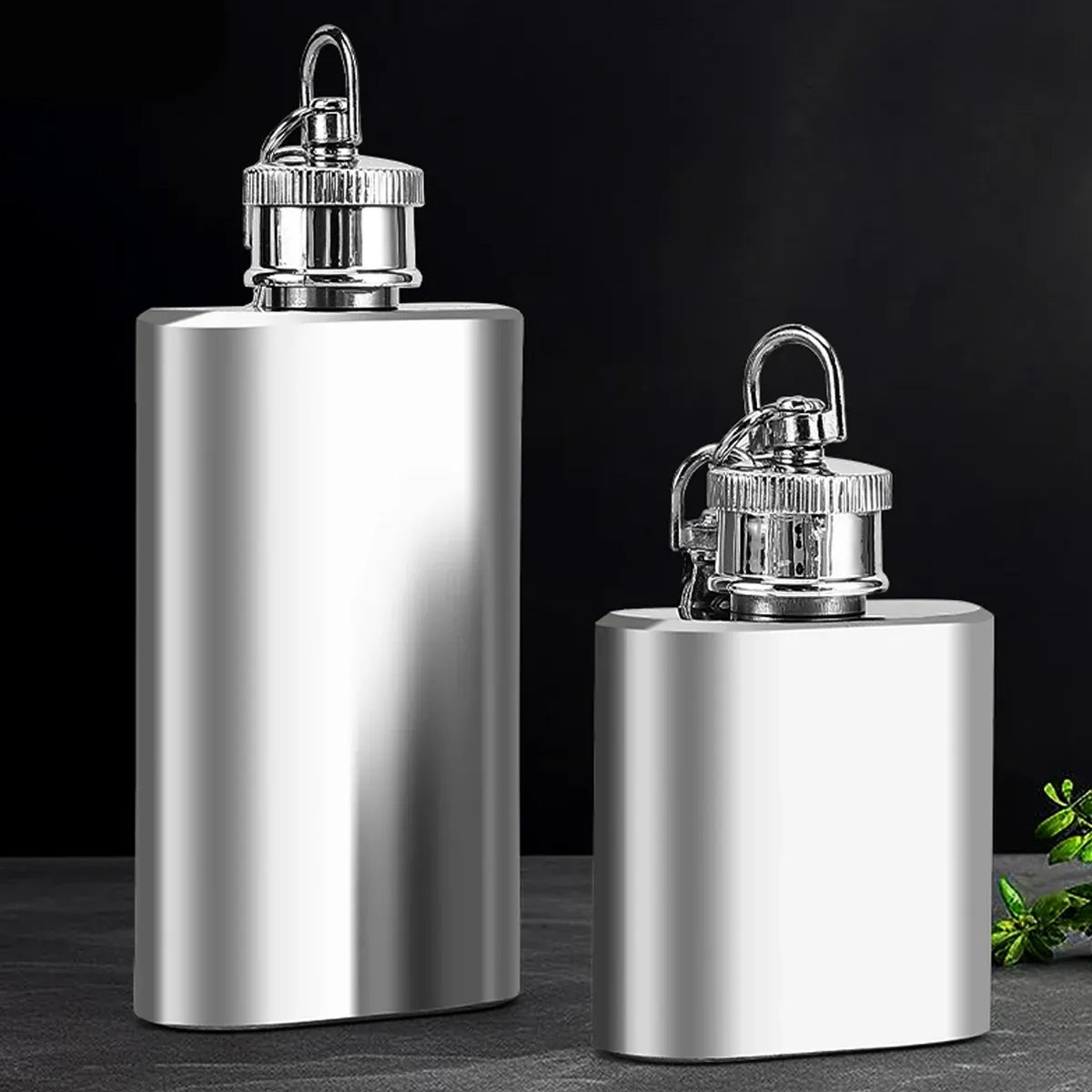 Mini Stainless Steel Hip Flask 1/2oz 3Pcs Portable Pocket Liquor Bottle Travel - 2OZ