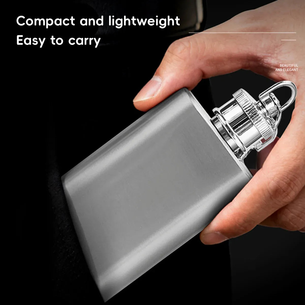 Mini Stainless Steel Hip Flask 1/2oz 3Pcs Portable Pocket Liquor Bottle Travel - 2OZ