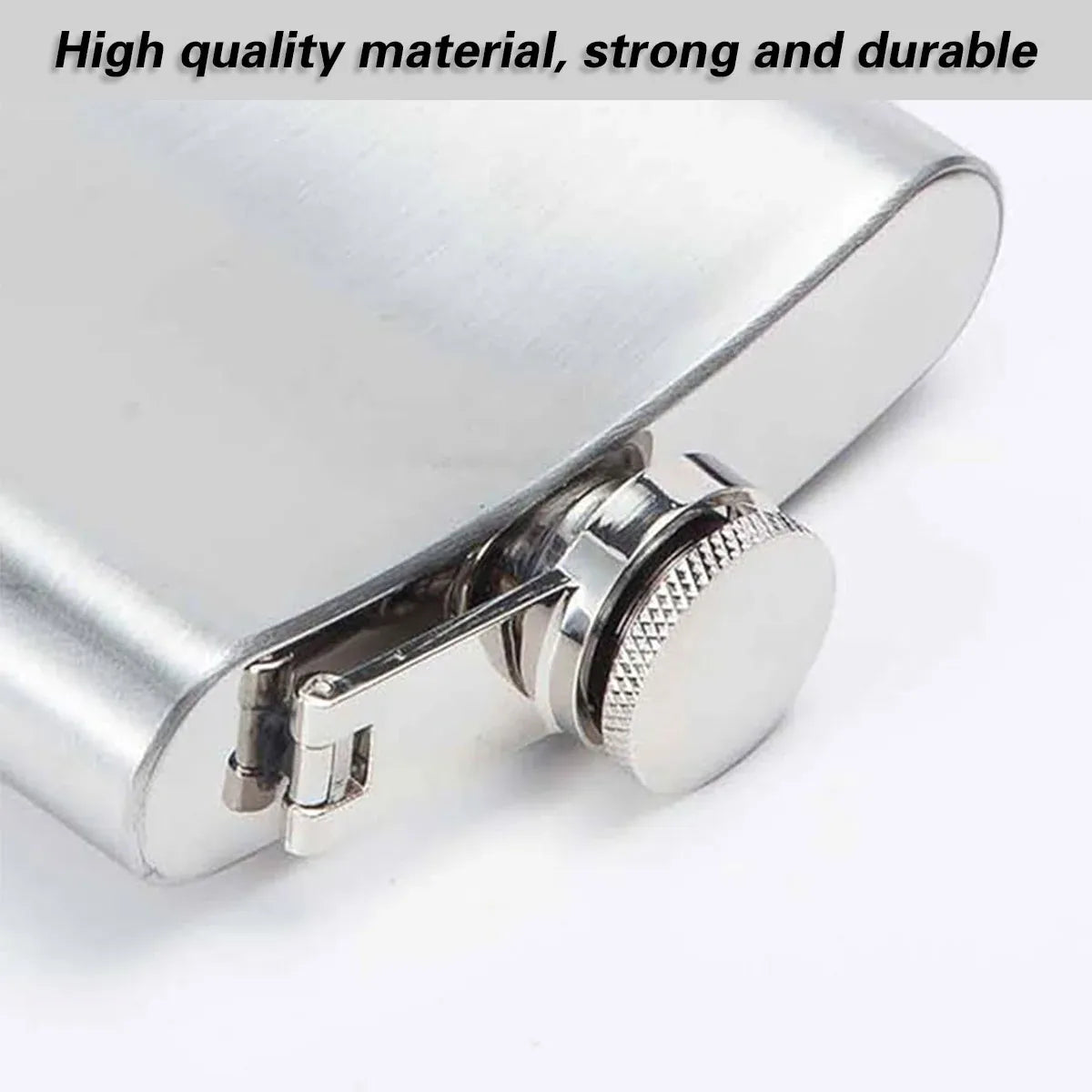 Stainless Steel Hip Flask Gift Set with Funnel and Cups Portable 7oz Metal Flask