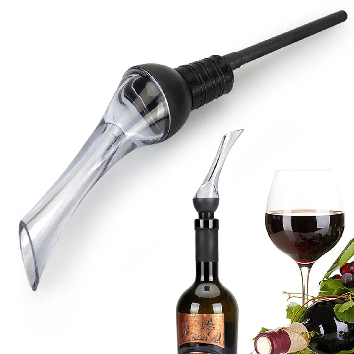 Wine Aerator Pourer with Gift Box Fast Red Wine Air Infusion Single or Three Piece Set - Long Stem Aerator