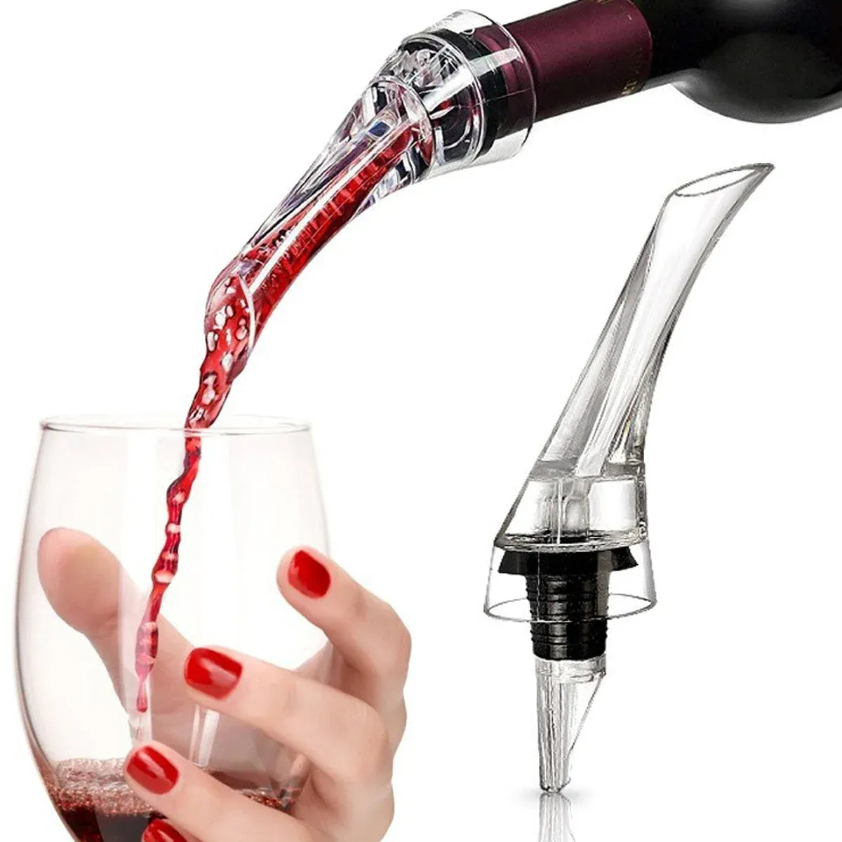 Wine Aerator Pourer with Gift Box Fast Red Wine Air Infusion Single or Three Piece Set - Long Stem Aerator