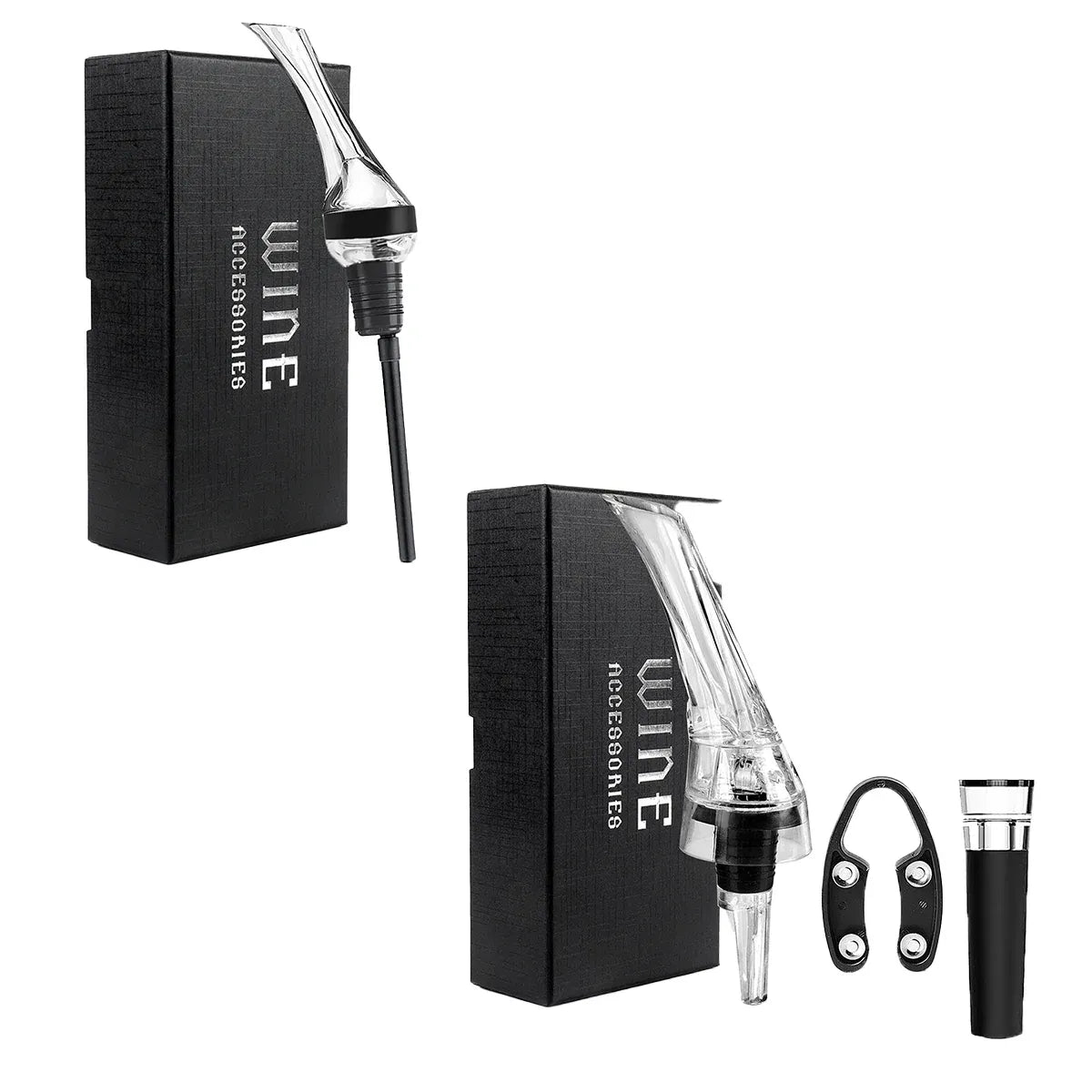 Wine Aerator Pourer with Gift Box Fast Red Wine Air Infusion Single or Three Piece Set - 3-Piece Aerator Set
