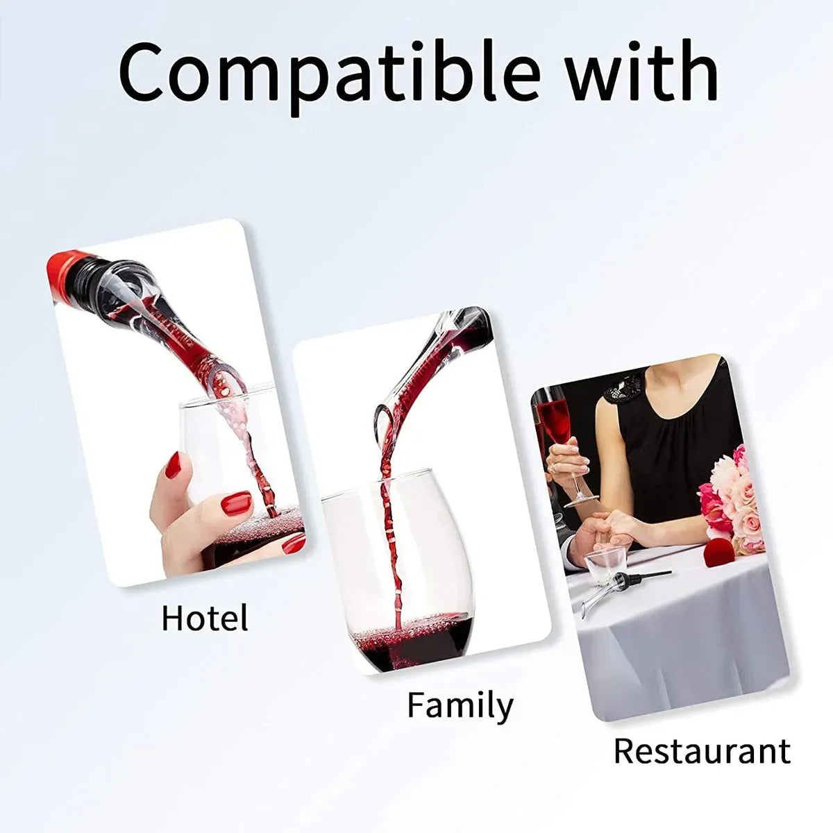 Wine Aerator Pourer with Gift Box Fast Red Wine Air Infusion Single or Three Piece Set - 3-Piece Aerator Set