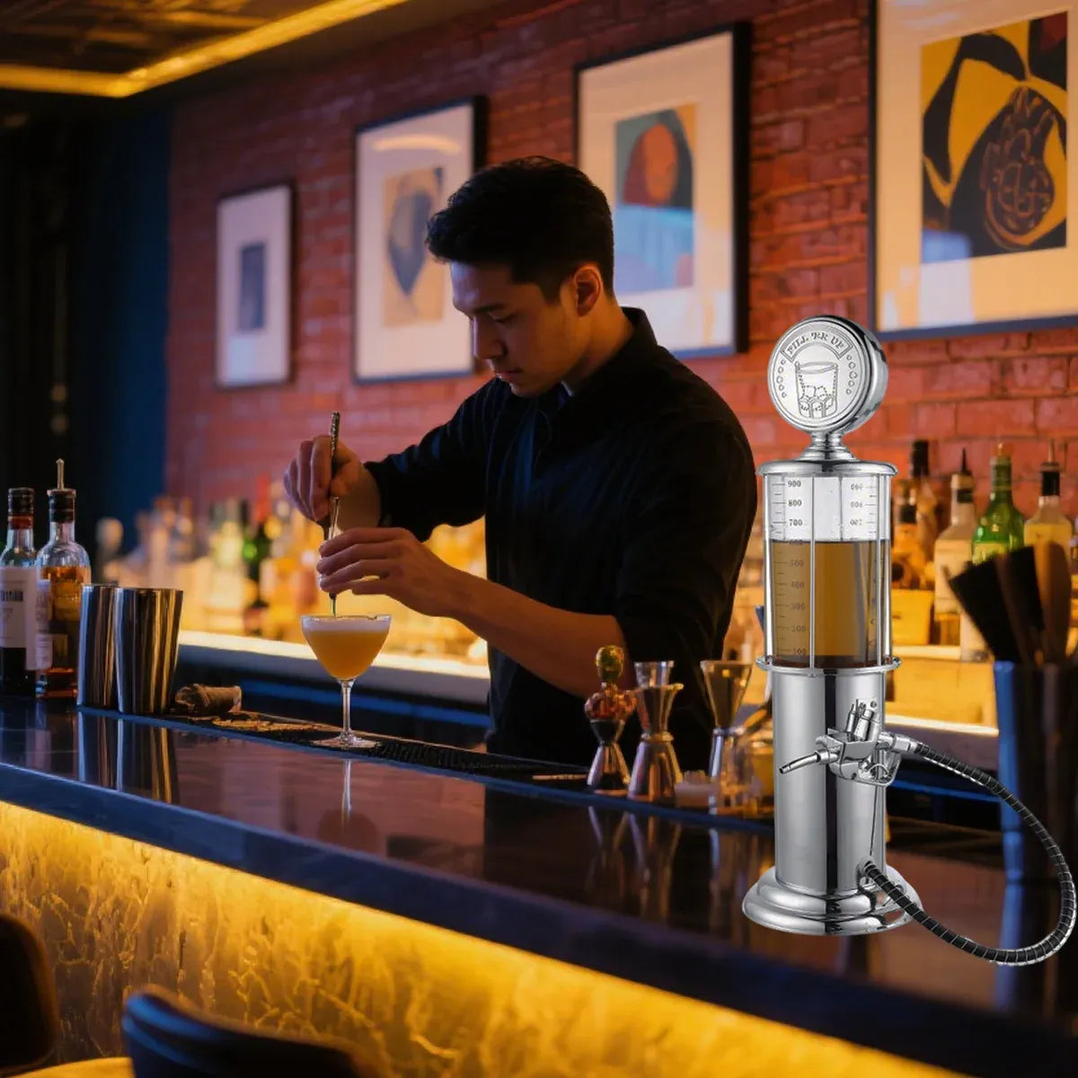 Single or Double Head Wine Dispenser Plastic 1L Capacity Leak Proof Easy Clean - Single Head