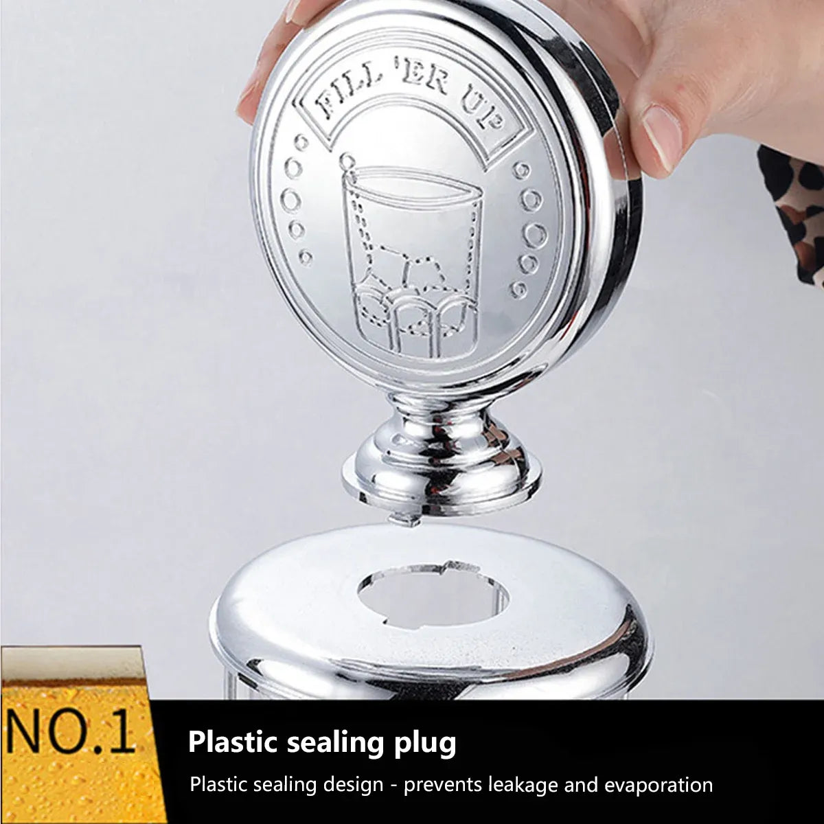 Single or Double Head Wine Dispenser Plastic 1L Capacity Leak Proof Easy Clean - Single Head