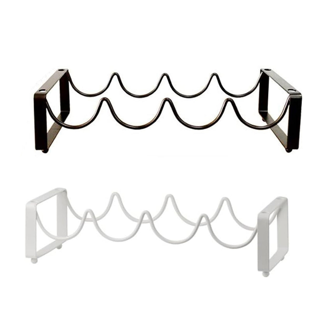 Iron Wine Rack Bottle Holder Metal Display Stand Tabletop Decorative Storage - White