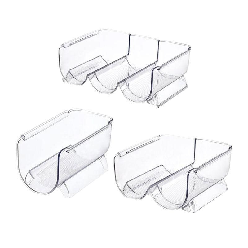 Fridge Organiser Wine Beer Stacking Bottle Rack Kitchen Space Saving Can Holder - 2 Grids