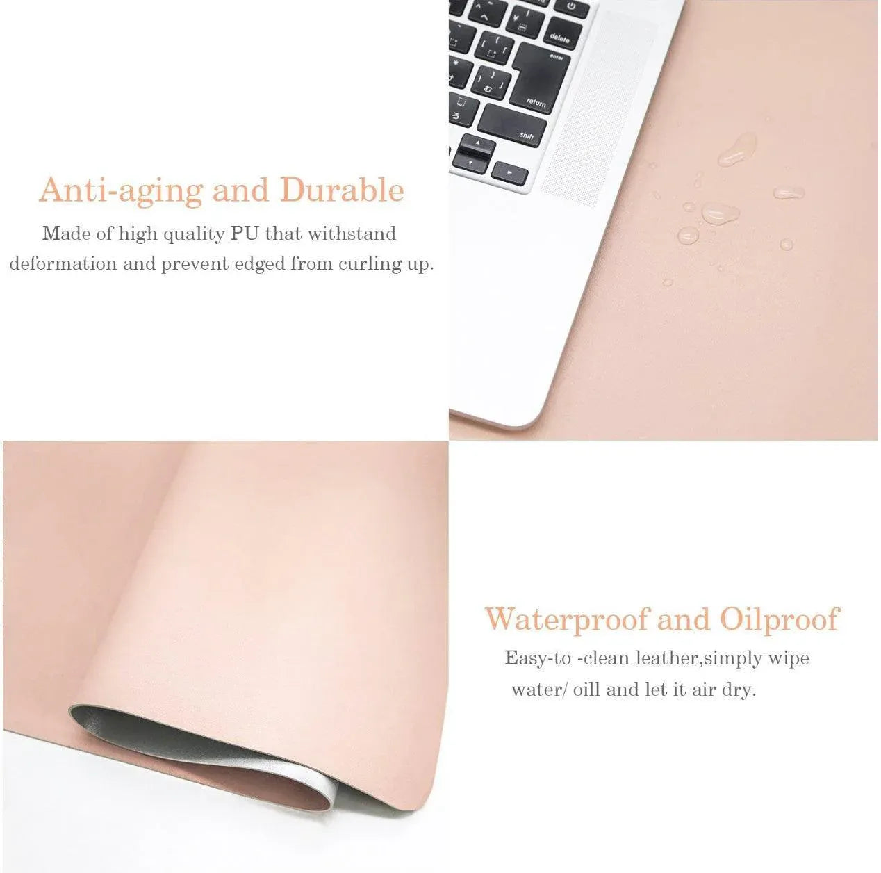 Large Leather Gaming Mouse Pad Waterproof Desk Keyboard Mat 120 x 60cm - Wine Red
