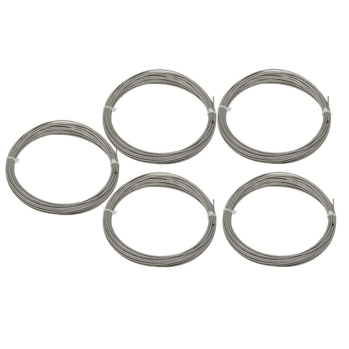 5 Rolls Automotive Glass Removal Tools Steel Wire Rope Disassembling Kit - Silver