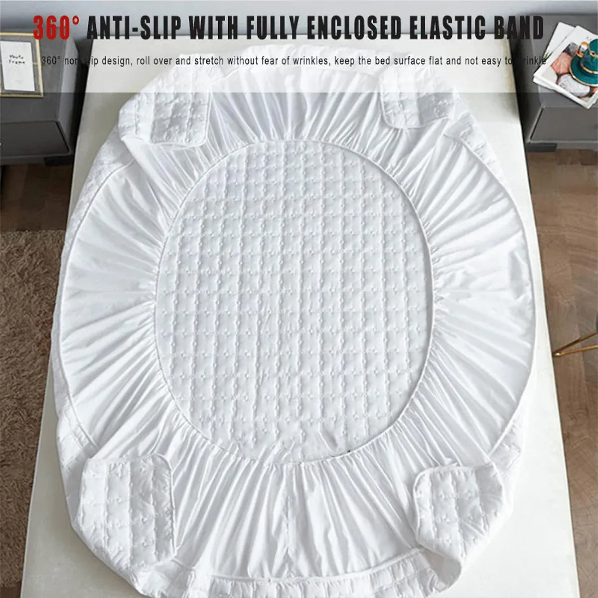 Hotel Mattress Protector Bed Top Cover Waterproof Fitted Sheet Bedroom Hygiene - 137x190cm