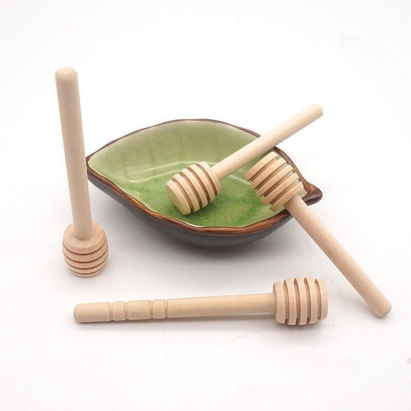 30PCS Mini Wooden Honey Dipper Stick for Honey Jar Dispense Drizzle Party Favors - 100PCS