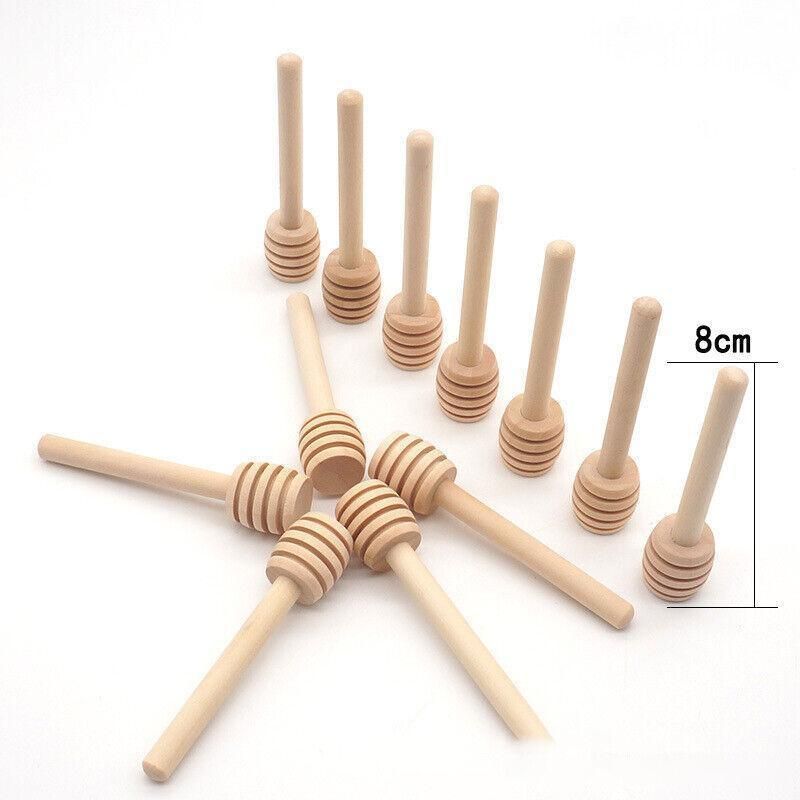 30PCS Mini Wooden Honey Dipper Stick for Honey Jar Dispense Drizzle Party Favors - 100PCS