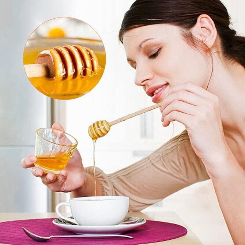 30PCS Mini Wooden Honey Dipper Stick for Honey Jar Dispense Drizzle Party Favors - 30PCS