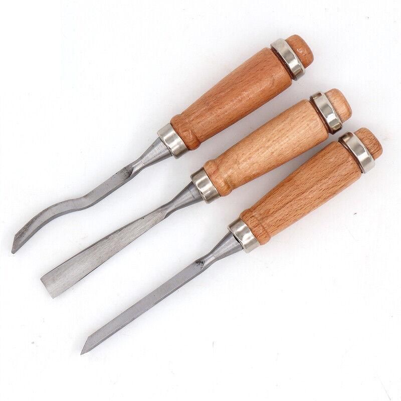 12PCS Wood Carving Chisel Set with Hardwood Handles for Woodturning and DIY