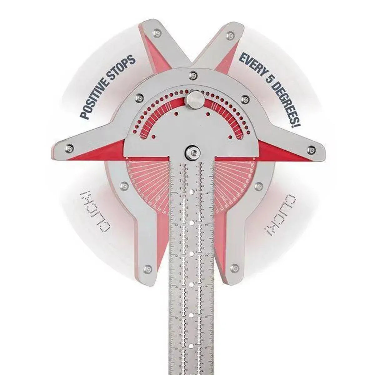 Woodworking Edge Ruler Protractor Angle Measuring Tool Carpenter - 20 inch