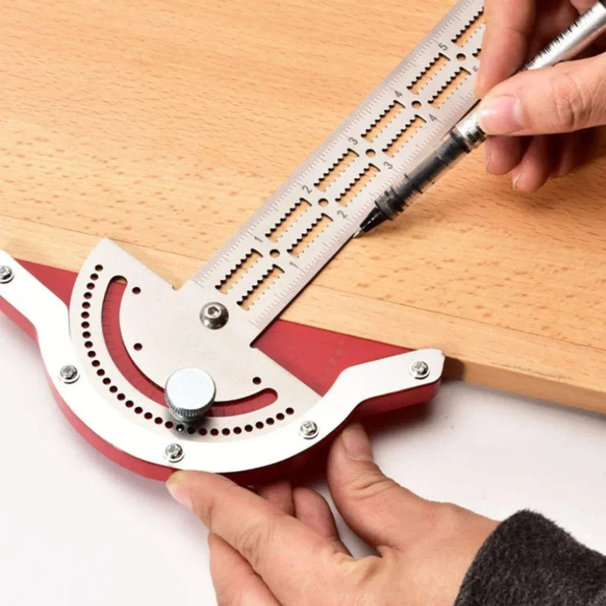 Woodworking Edge Ruler Protractor Angle Measuring Tool Carpenter - 20 inch